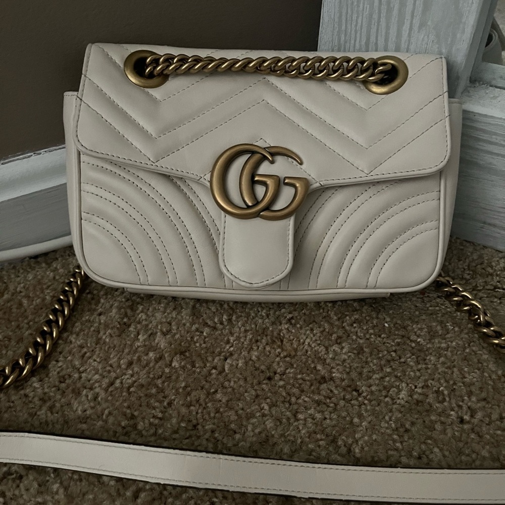 Gucci white cross body bag